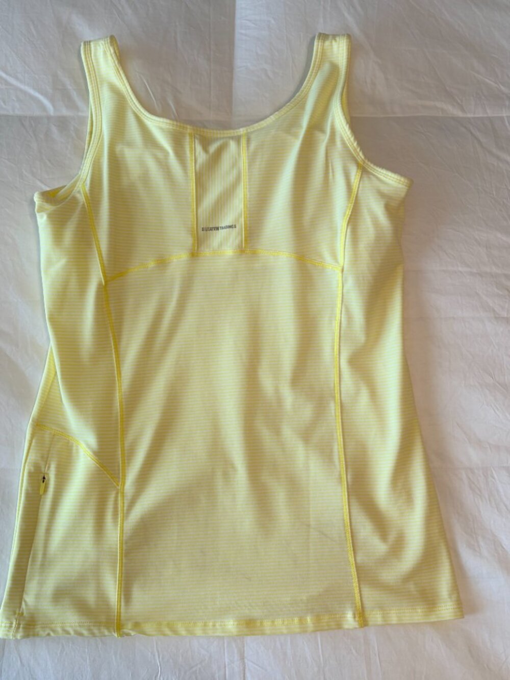 Duluth Trading Co Pier Genius Tank Yellow White Striped Built In Bra Size S - Picture 2 of 7